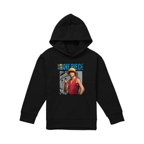 Front - One Piece Live Action Childrens/Kids Luffy Hoodie