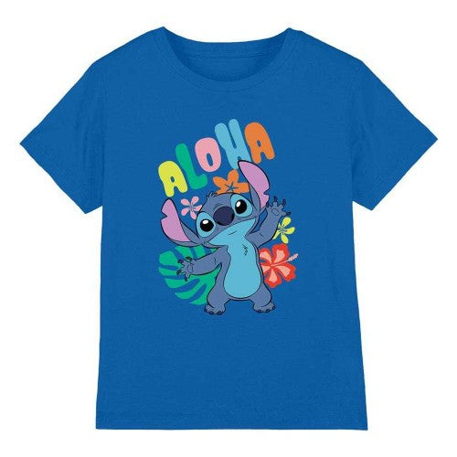 Front - Lilo & Stitch Boys Aloha Tropical T-Shirt