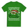 Front - Sesame Street Unisex Adult Ugly Christmas Oscar The Grouch T-Shirt