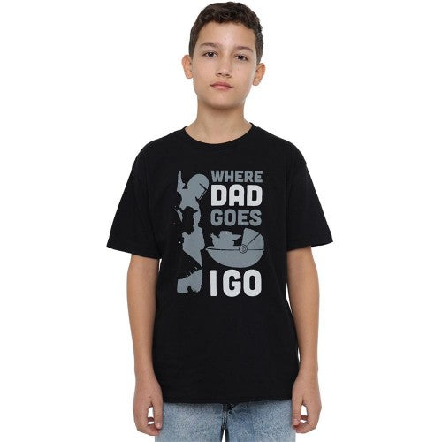 Front - Star Wars Boys Where Dad Goes I Go T-Shirt