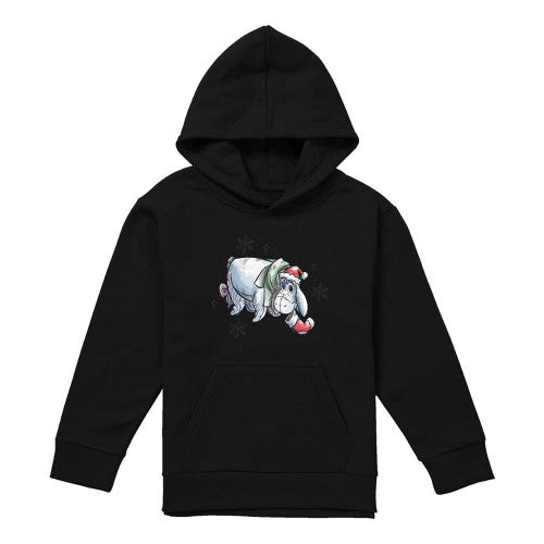 Front - Winnie the Pooh Childrens/Kids Eeyore Snowflake Christmas Hoodie