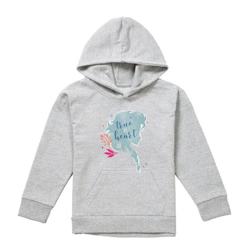 Front - Frozen Childrens/Kids True At Heart Elsa Silhouette Heather Hoodie
