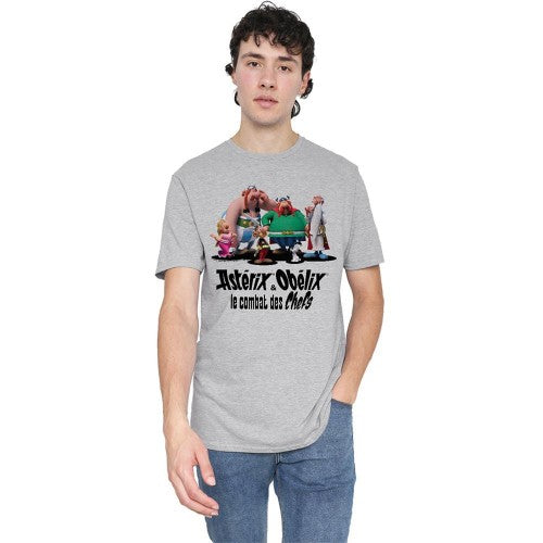 Front - Asterix Unisex Adult Gauls Together Heather T-Shirt