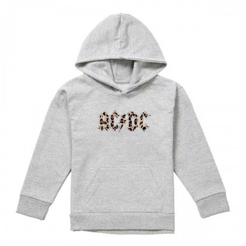Front - AC/DC Childrens/Kids Leopard Print Pull Over Hoodie
