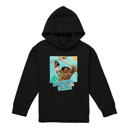 Front - Moana Childrens/Kids Aventures In Oceania Maui Hoodie