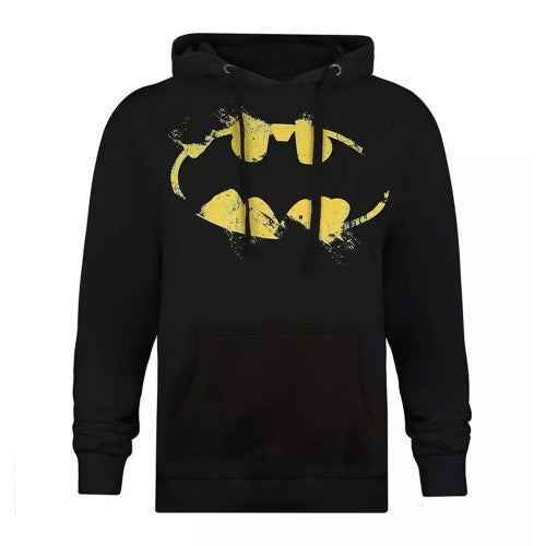 Front - Batman Mens Painted Effect Logo Hoodie