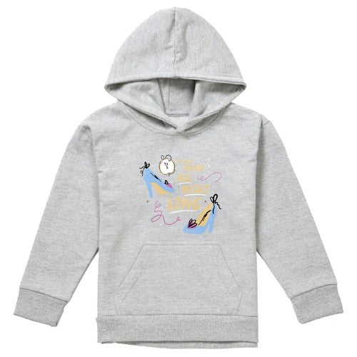 Front - Cinderella Childrens/Kids I Could Dance All Night Long Glass Slippers Heather Hoodie