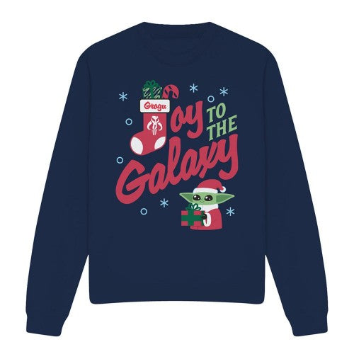 Front - Star Wars: The Mandalorian Unisex Adult Joy To The Galaxy Grogu Christmas Sweatshirt