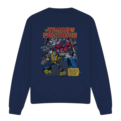 Front - Transformers Unisex Adult World Roll Out Sweatshirt