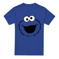 Front - Sesame Street Unisex Adult Cookie Monster Full Face Heather T-Shirt