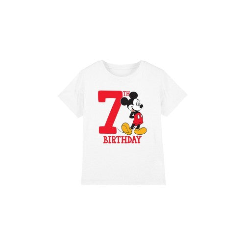 Front - Disney Childrens/Kids Mickey Mouse 7th Birthday T-Shirt