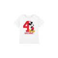 Front - Disney Childrens/Kids Mickey Mouse 4th Birthday T-Shirt