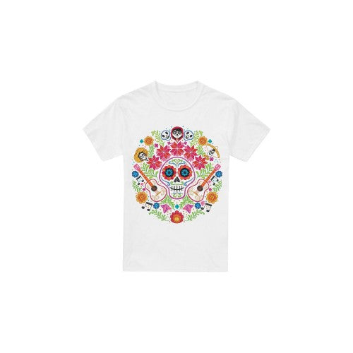 Front - Coco Mens Day Of The Dead Ernesto Miguel Hector Patch T-Shirt