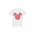 Front - Disney Mens Mickey Mouse Heart Ears Silhouette Valentine`s Day T-Shirt