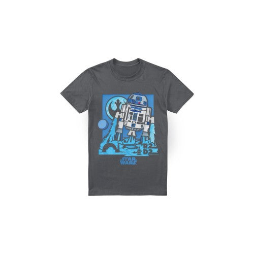 Front - Star Wars Mens Papercut R2-D2 T-Shirt