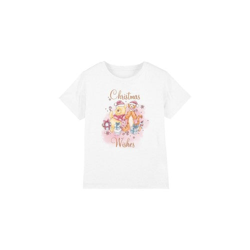 Front - Winnie the Pooh Childrens/Kids Christmas Wishes Pooh Tigger Piglet T-Shirt