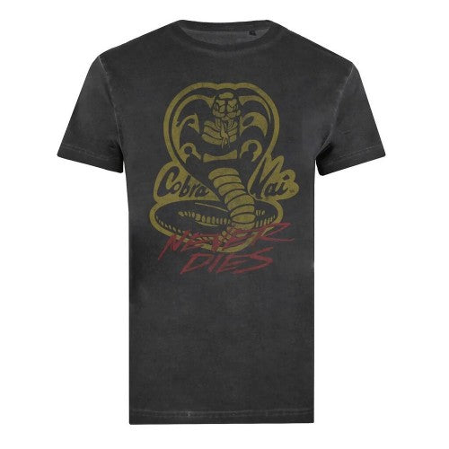 Front - Cobra Kai Mens Never Dies Washed T-Shirt