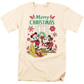 Front - Disney Mens Mickey & Minnie Mouse Wreath Christmas T-Shirt