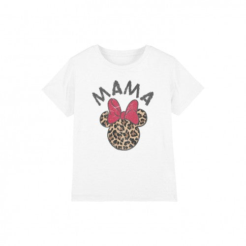 Front - Disney Childrens/Kids Mama Minnie Mouse Leopard Print Mothers Day T-Shirt