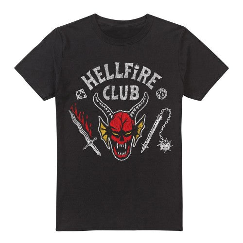 Front - Stranger Things Mens Hellfire Club Inverted T-Shirt