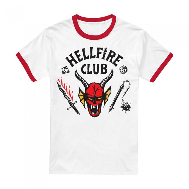 Front - Stranger Things Unisex Adult Hellfire Club T-Shirt