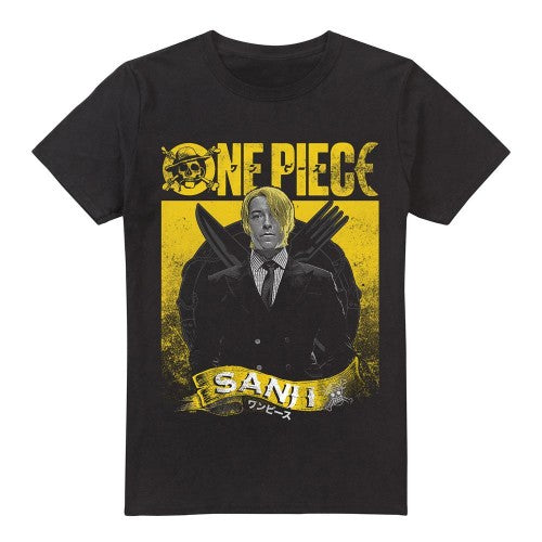 Front - One Piece Mens Sanji Etched T-Shirt