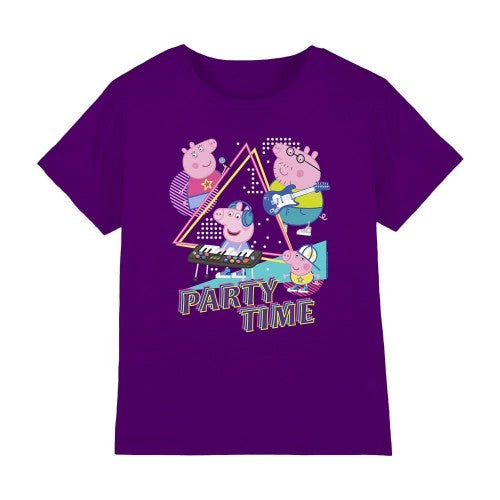 Front - Peppa Pig Childrens/Kids Party Time Family T-Shirt