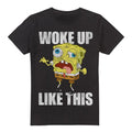 Front - SpongeBob SquarePants Mens Woke Up Like This Meme T-Shirt