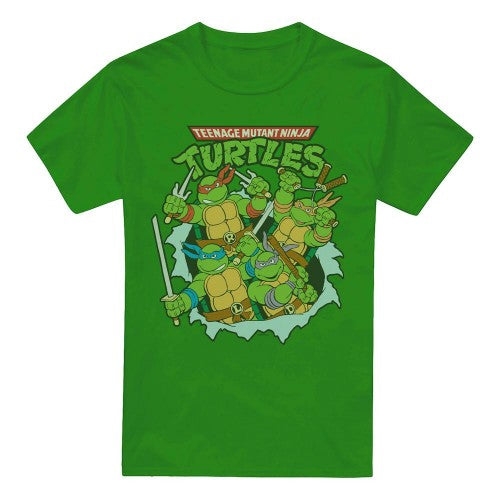 Front - Teenage Mutant Ninja Turtles Mens Retro Group T-Shirt