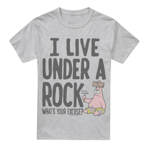 Front - SpongeBob SquarePants Mens Under A Rock T-Shirt
