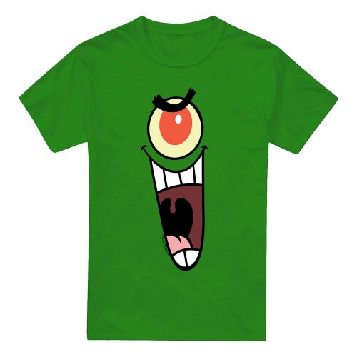 Front - SpongeBob SquarePants Mens Plankton Face T-Shirt