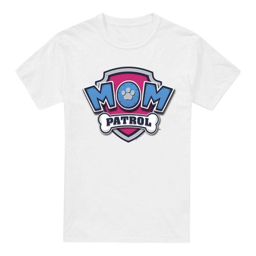 Front - Paw Patrol Mens Mom Patrol Badge Mothers Day T-Shirt