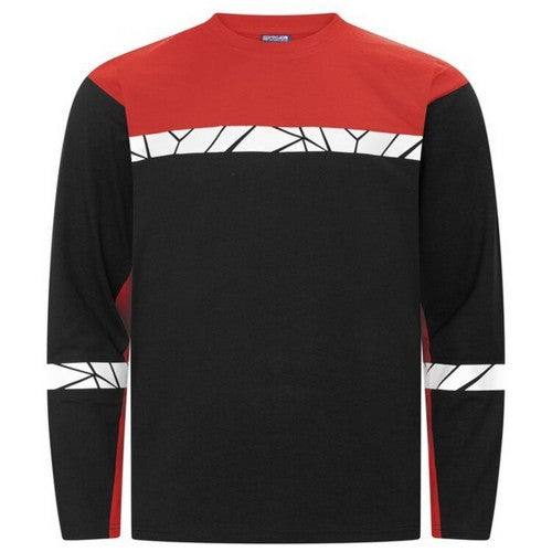 Front - Projob Mens Progression Hi-Vis Long-Sleeved T-Shirt
