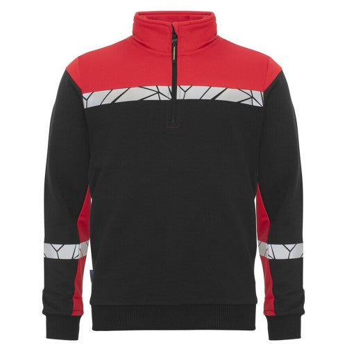Front - Projob Mens Progression Half Zip Sweatshirt