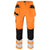 Front - Projob Mens Stretch High-Vis Cargo Trousers