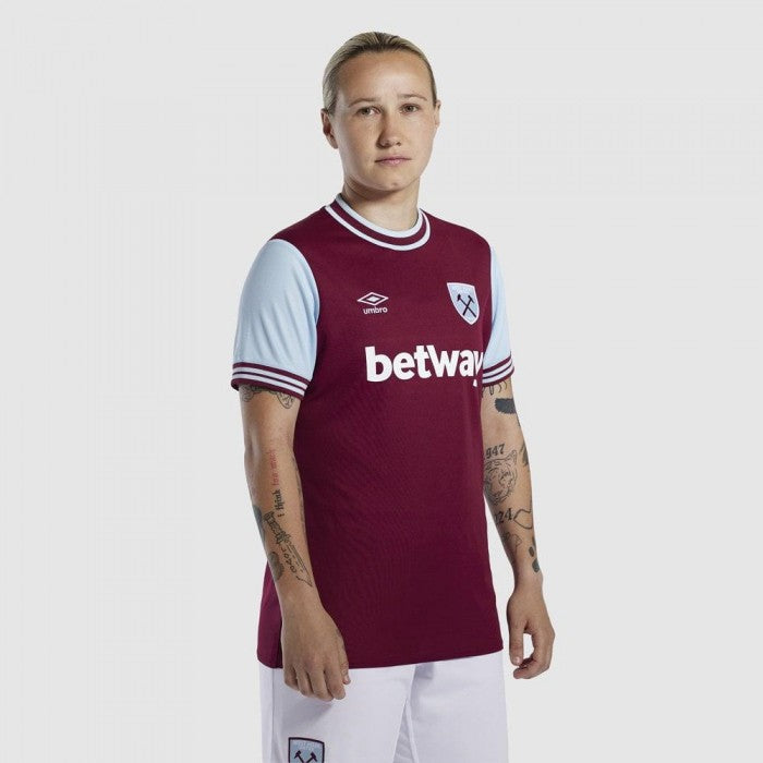 Front - Umbro Womens/Ladies 24/25 West Ham United FC Home Jersey