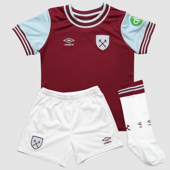 Front - Umbro Baby 24/25 West Ham United FC Home Kit Set