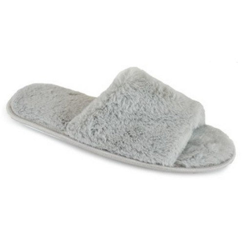 Front - Womens/Ladies Faux Fur Slide Slippers