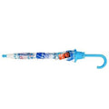 Clear-Blue - Side - Drizzles Childrens-Kids Shark Stick Umbrella