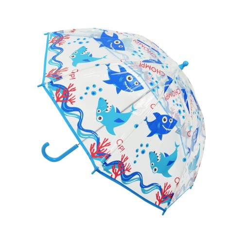 Front - Drizzles Childrens/Kids Shark Stick Umbrella