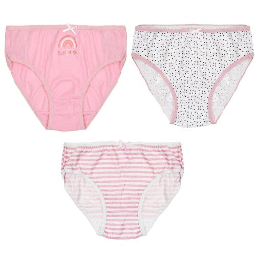 Front - Tom Franks Kids Girls Rainbow Print Briefs (Pack Of 3)