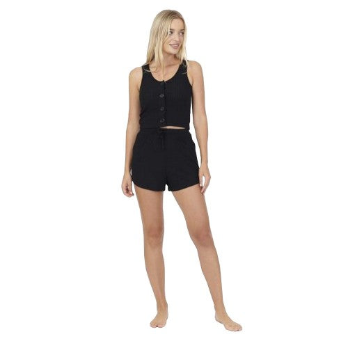 Front - Brave Soul Ladies/Womens Cropped Buttoned Pyjama Set