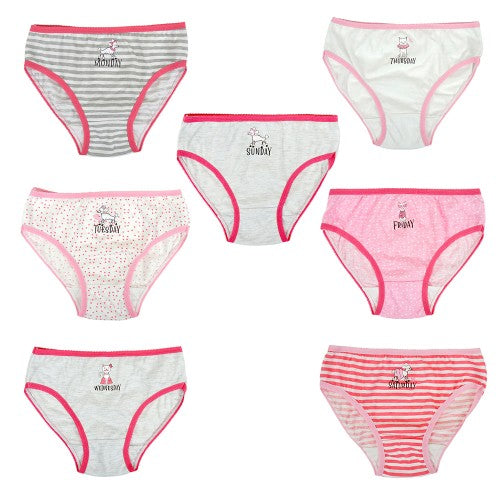 Front - Tom Franks Kids Girls Weekday Briefs (Pack Of 7)