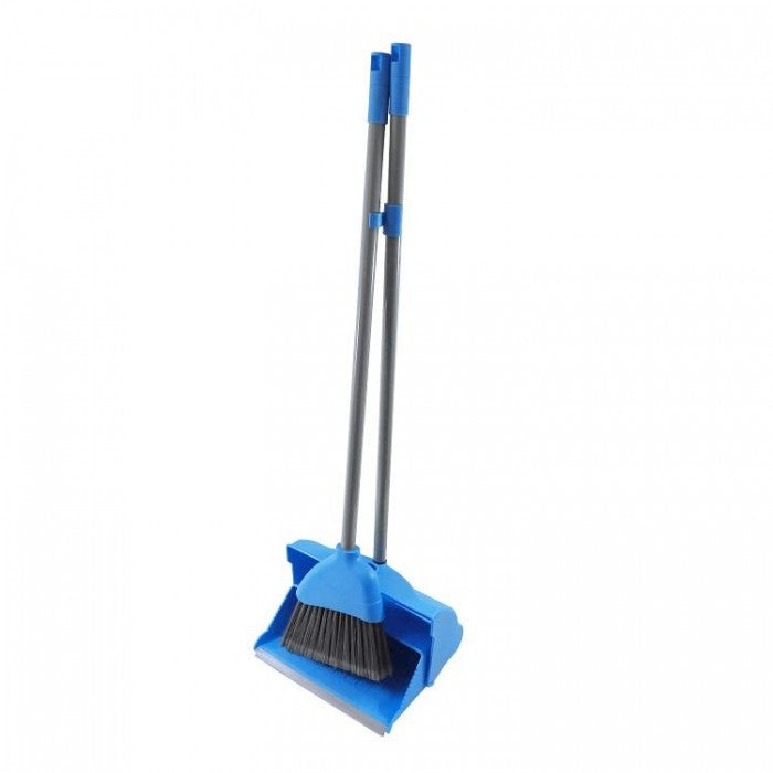 Front - Leecroft Self Closing Dustpan & Brush Blue