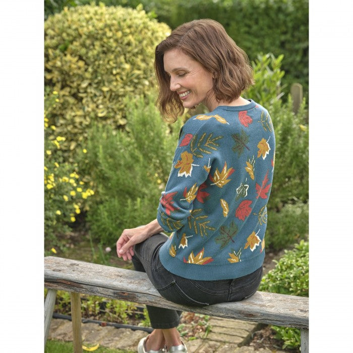 Front - WoolOvers Womens/Ladies Autumn Leaf Jumper