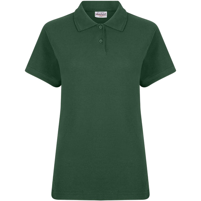 Bottle Green - Front - Absolute Apparel Womens-Ladies Elegant Fitted Polo