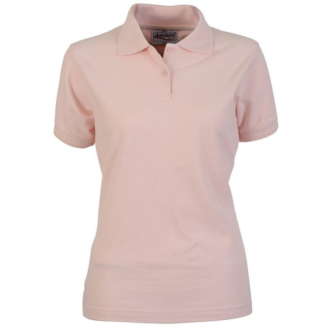 Light Pink - Front - Absolute Apparel Womens-Ladies Elegant Fitted Polo