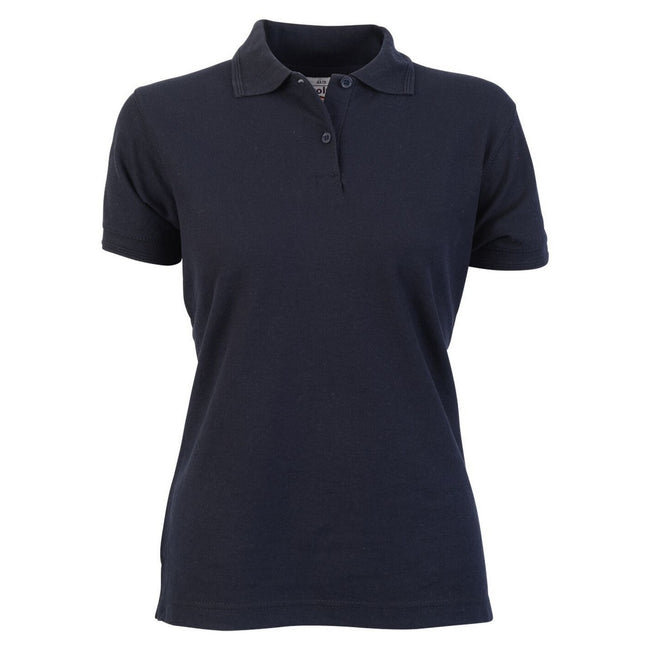 Navy - Front - Absolute Apparel Womens-Ladies Elegant Fitted Polo