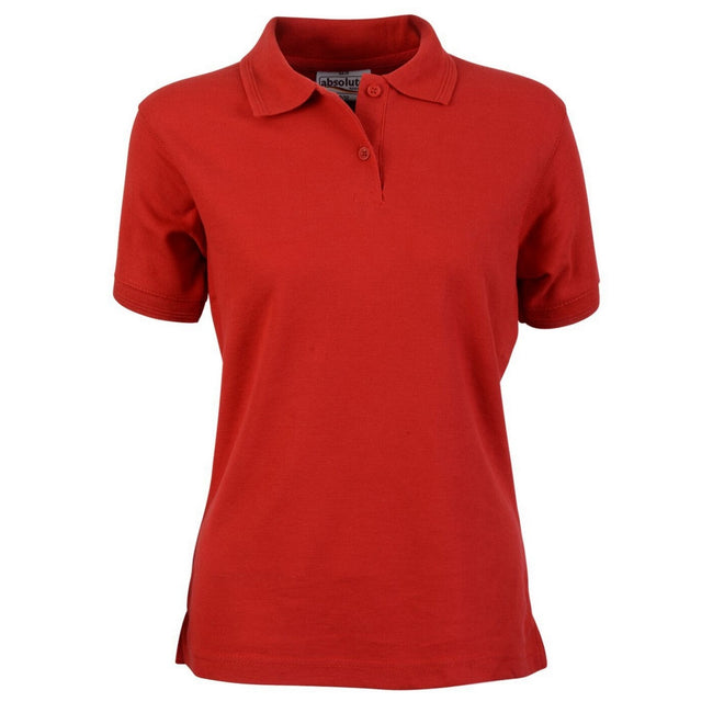Red - Front - Absolute Apparel Womens-Ladies Elegant Fitted Polo