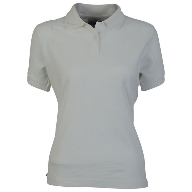 White - Front - Absolute Apparel Womens-Ladies Elegant Fitted Polo